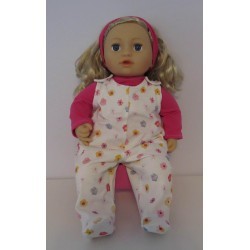 babypak wit met bloemen baby annabell 43cm