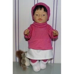colltrui setje hard roze stippen baby born 43cm
