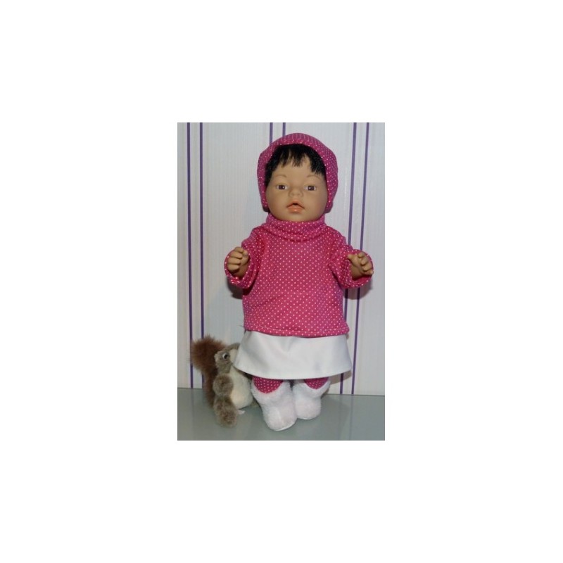 colltrui setje hard roze stippen baby born 43cm