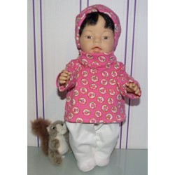 colltrui setje hard roze roosjes  baby born 43cm