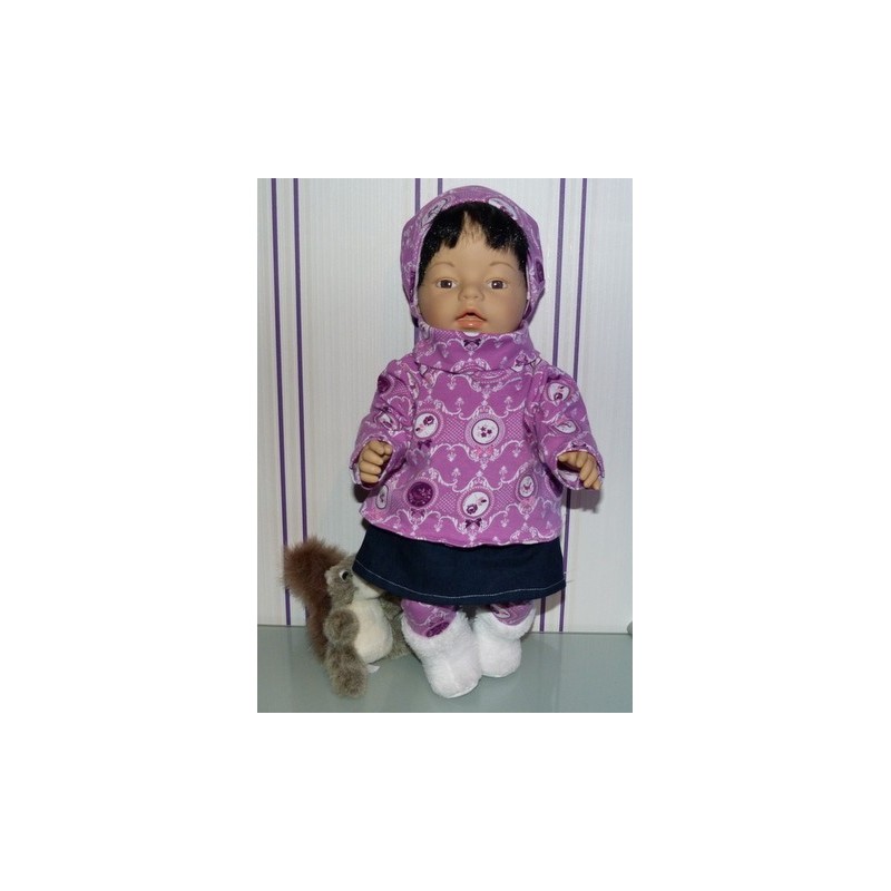 colltrui setje lila medalions baby born 43cm
