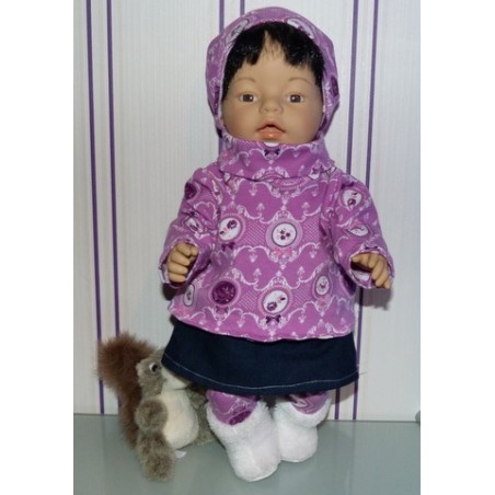 colltrui setje lila medalions baby born 43cm