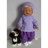 colltrui setje lila geruit baby born 43cm