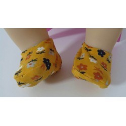 sloffen oker geel bloemen baby annabell 43cm