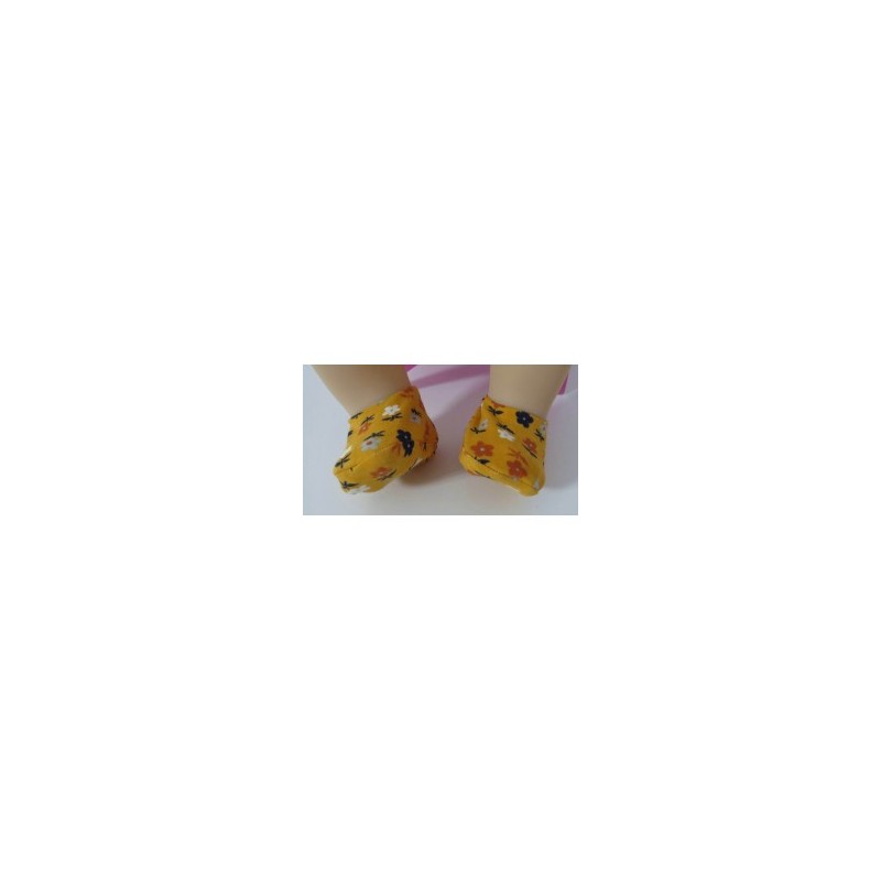 sloffen oker geel bloemen baby annabell 43cm