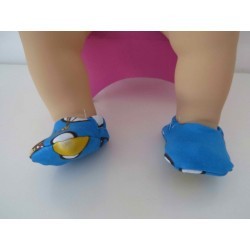 sloffen blauw  baby annabell 43cm