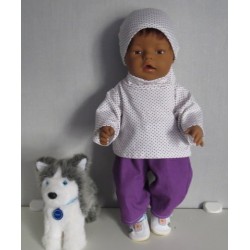 colltrui setje stippen paars baby born 43cm