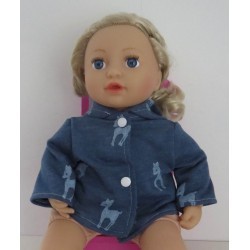 jas donker blauw hertje baby annabell 43cm