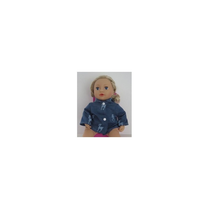 jas donker blauw hertje baby annabell 43cm