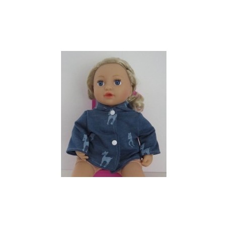 jas donker blauw hertje baby annabell 43cm