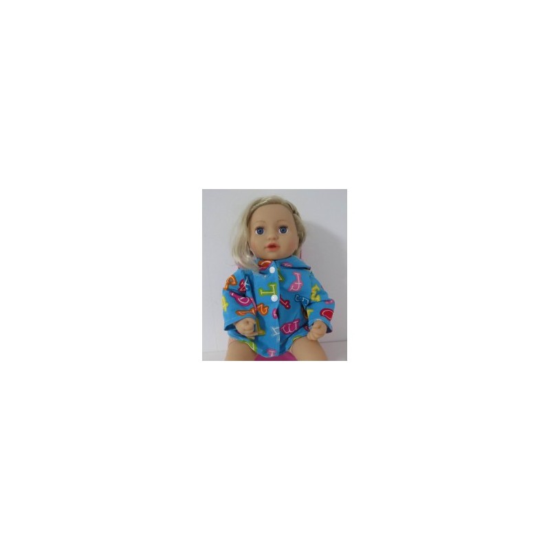 jas blauw cijfers baby annabell 43cm