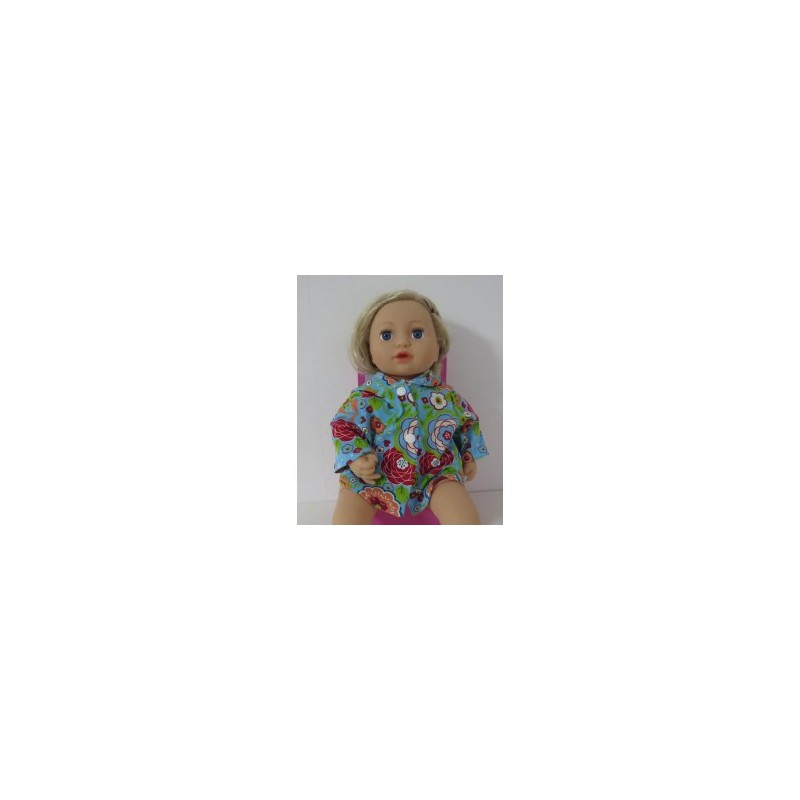 jas blauw bloemen baby annabell 43cm