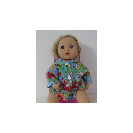 jas blauw bloemen baby annabell 43cm
