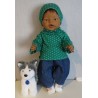 colltrui setje groen stippen baby born 43cm