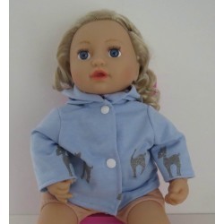 jas licht blauw hertje baby annabell 43cm