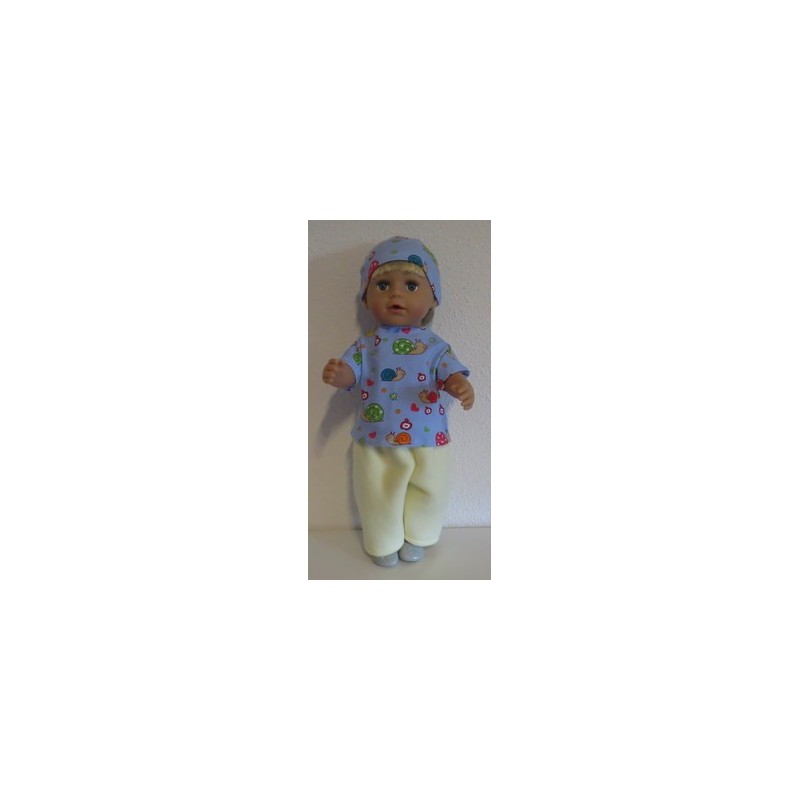 complete set geel met slakken blauw baby born 43cm