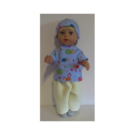 complete set geel met slakken blauw baby born 43cm