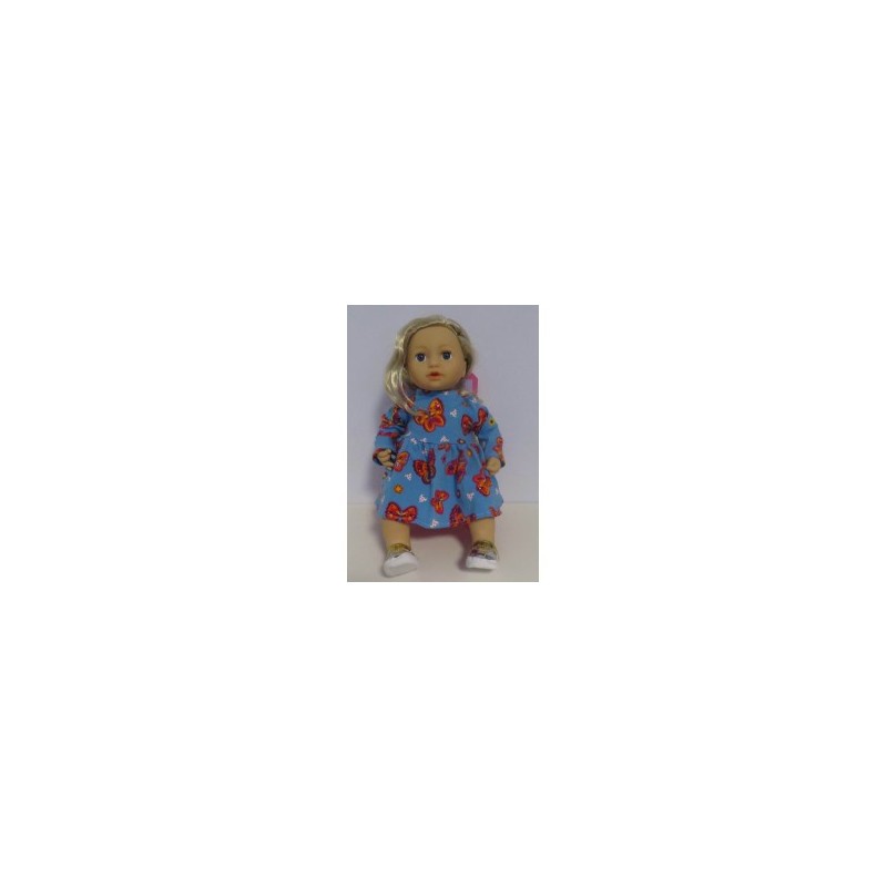 jurk blauw vlinders baby annabell 43cm