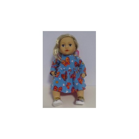 jurk blauw vlinders baby annabell 43cm
