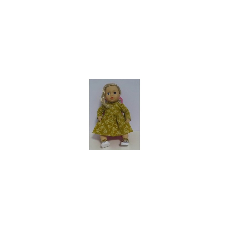 jurk oker geel gebloemd baby annabell 43cm