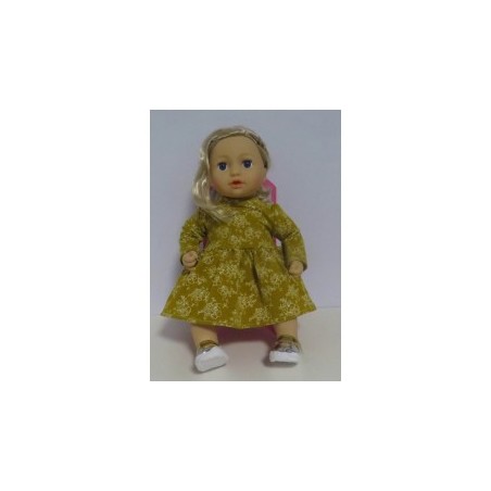 jurk oker geel gebloemd baby annabell 43cm