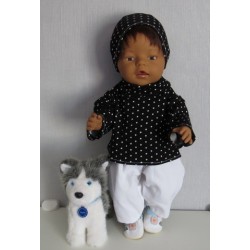 colltrui setje zwart stippen baby born 43cm