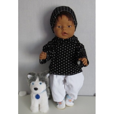 colltrui setje zwart stippen baby born 43cm