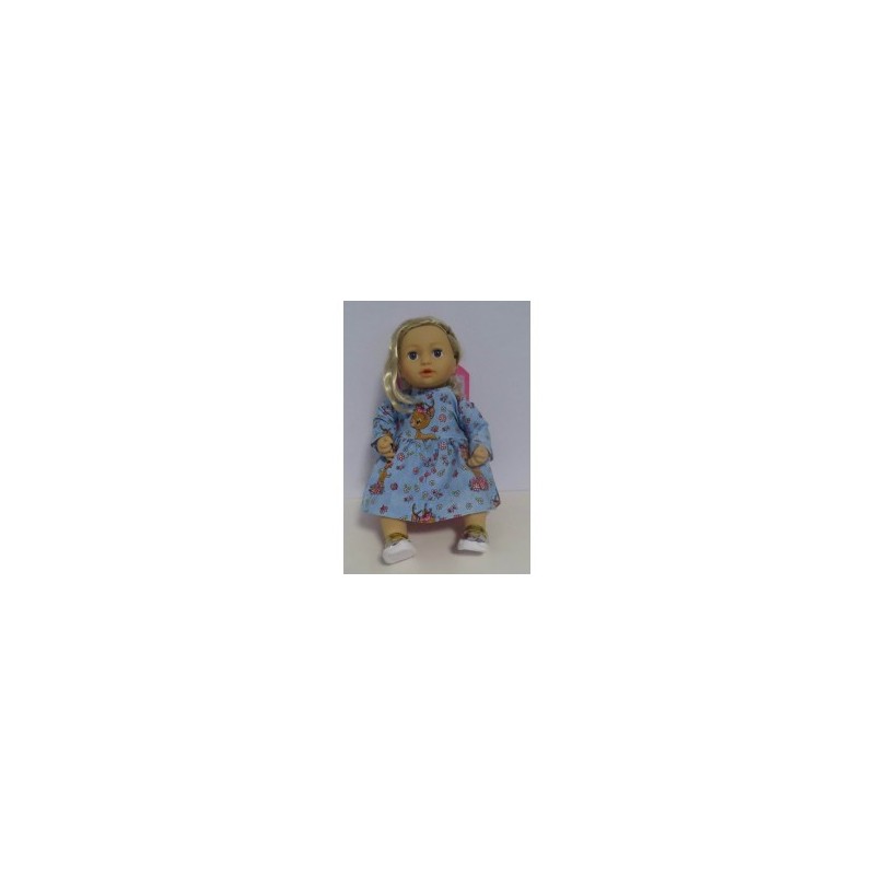 jurk blauw hertje baby annabell 43cm