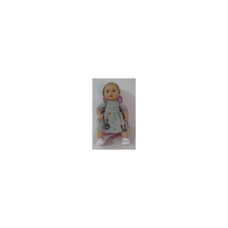 jurk grijs konijnen baby annabell 43cm