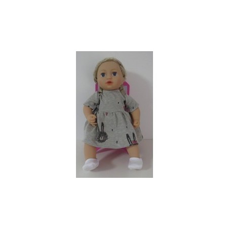jurk grijs konijnen baby annabell 43cm