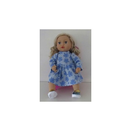 jurk blauw schildpadden baby annabell 43cm