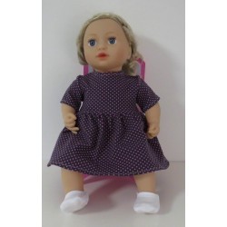 jurk hard roze stippen baby annabell 43cm