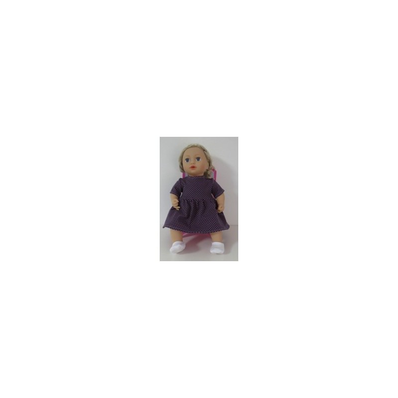 jurk hard roze stippen baby annabell 43cm