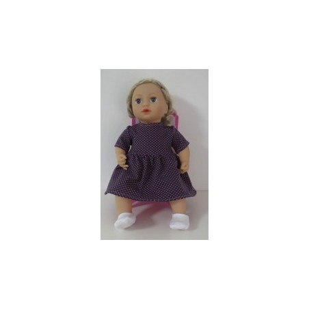 jurk hard roze stippen baby annabell 43cm