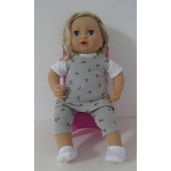 jurk set grijs ankers baby annabell 43cm