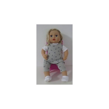 jurk set grijs ankers baby annabell 43cm