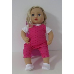 jurk set hard roze sterren baby annabell 43cm