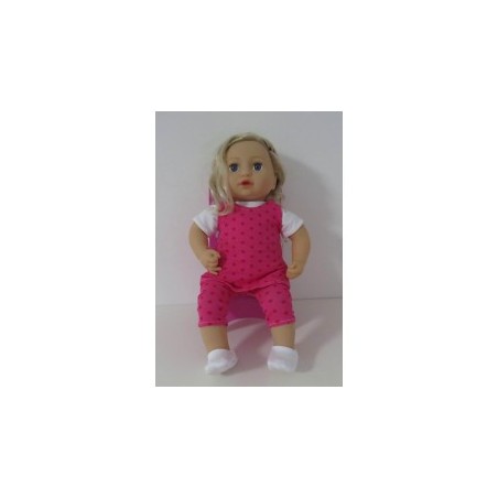 jurk set hard roze sterren baby annabell 43cm