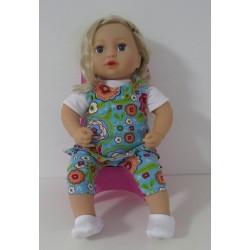 jurk set blauw bloemen baby annabell 43cm