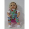 jurk set blauw bloemen baby annabell 43cm