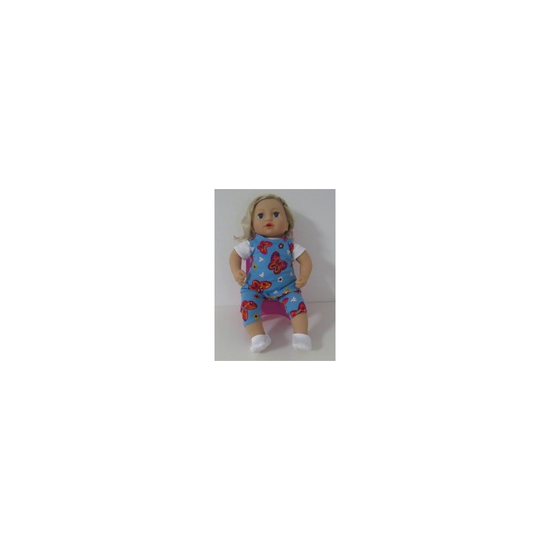 jurk set blauw vlinders baby annabell 43cm