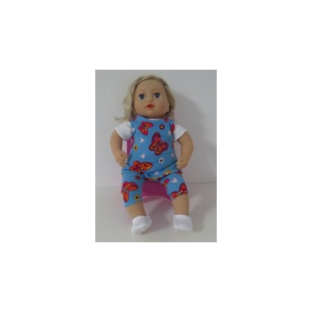 jurk set blauw vlinders baby annabell 43cm
