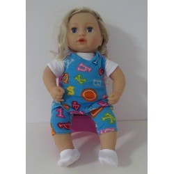 jurk set blauw cijfers baby annabell 43cm