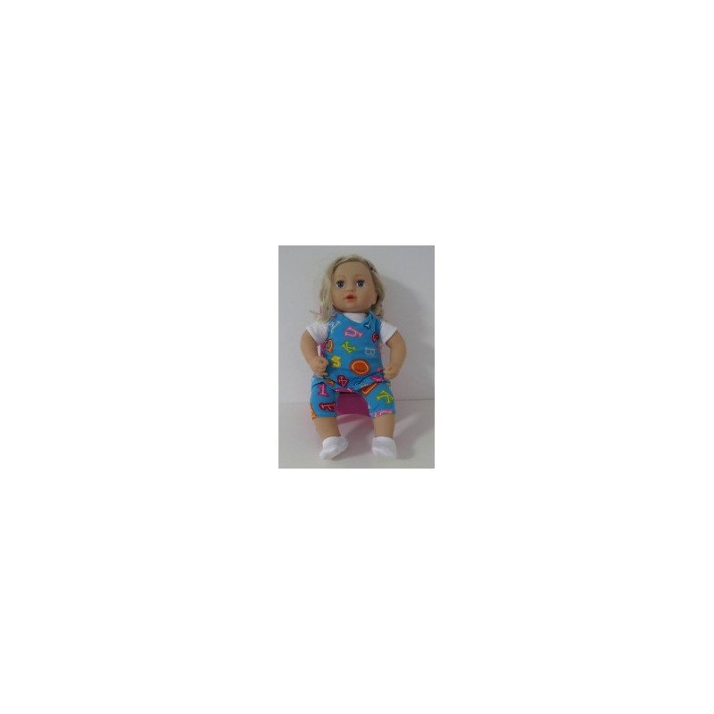 jurk set blauw cijfers baby annabell 43cm