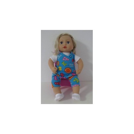 jurk set blauw cijfers baby annabell 43cm