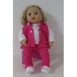 vest setje hard roze sterren  baby annabell 43cm