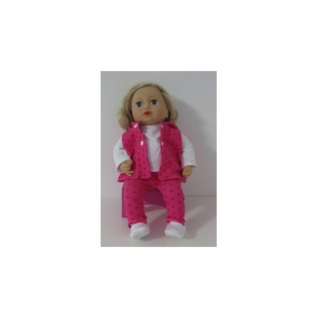 vest setje hard roze sterren  baby annabell 43cm