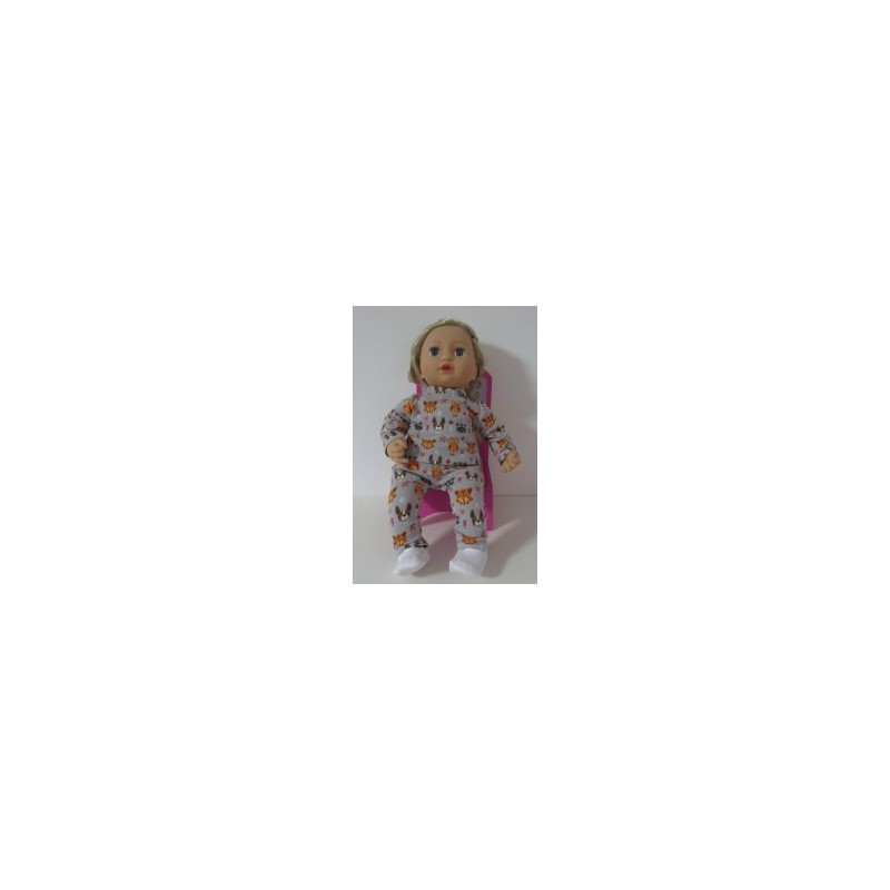 kleding setje grijs dieren baby annabell 43cm