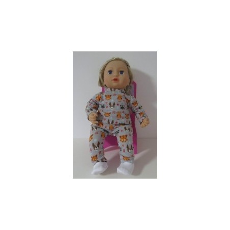 kleding setje grijs dieren baby annabell 43cm