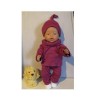 colltrui setje roze smal gestreept baby born 43cm